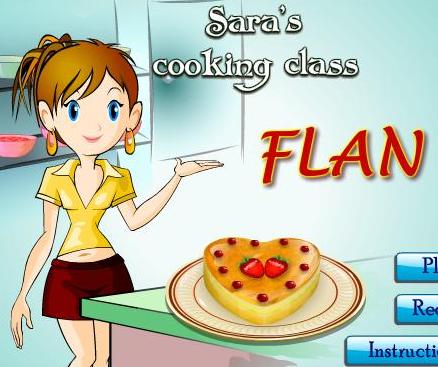 saras cooking class game flan recipe online